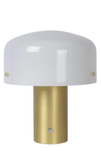 Настольная лампа Timon 05539/01/02 Lucide белая 1 лампа, основание латунь матовое золото металл в стиле кантри  фото 2